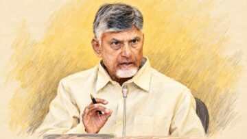 మీడియా సమావేశంలో మాట్లాడుతున్న చంద్రబాబు నాయుడు, చిత్రం