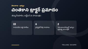 చింతకాని ట్రాక్టర్ ప్రమాదంలో గాయపడిన వారి సంఖ్య చూపే కార్డు