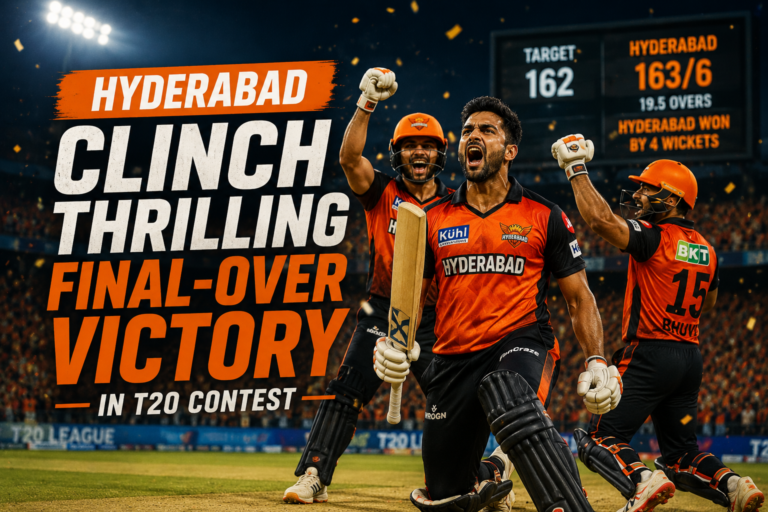 Hyderabad Clinch Thrilling Final-Over Victory in T20 Contest